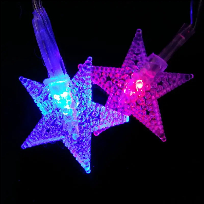 Star LED String Lights Holiday Party Lights Outdoor Tree Ornament Wedding Garden Decor Warm