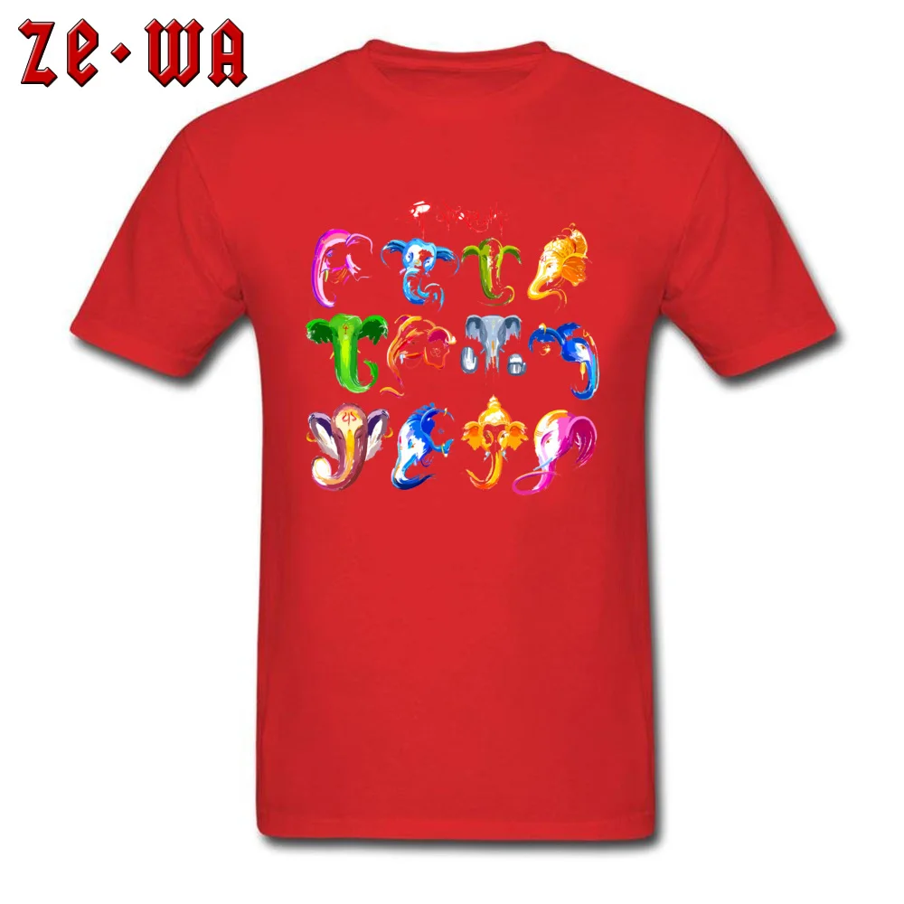 ganesha siddhivinayak temple mumbai deity New Coming Men's T-Shirt Round Collar Short Sleeve 100% Cotton Tops & Tees Tshirts ganesha siddhivinayak temple mumbai deity red