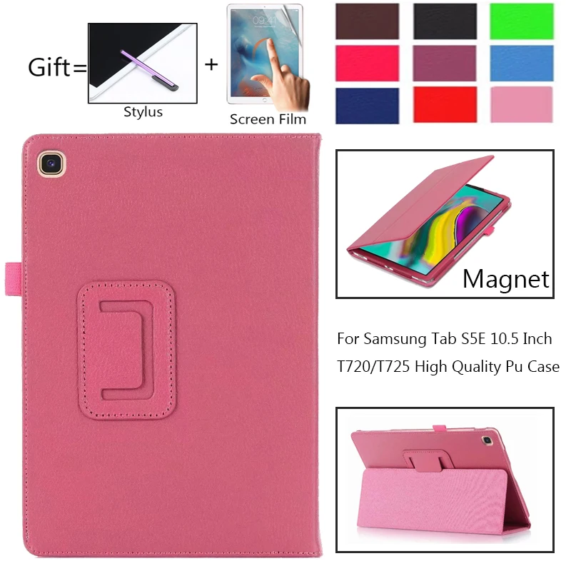 

Case Cover For Samsung Galaxy Tab S5E 10.5 Inch T720 Smart PU Leather Folio Stand Folding Stand Stylus Holder SM-T725 T720 Funda