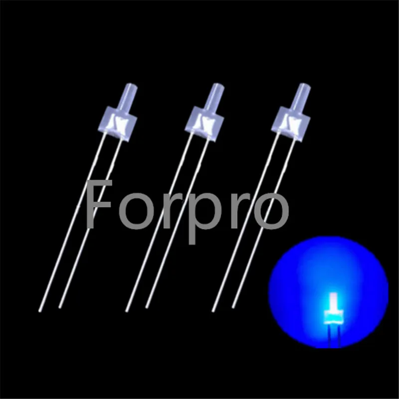 

100pcs/lot 2mm led light long flat nose blue long-legged light emitting diode led highlight