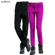 Aufdiazy зимние осенние мужские женские флисовые водонепроницаемые брюки для улицы и занятий спортом из флисовый брюки походные брюки OM024