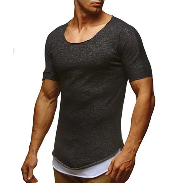 slim fit curved hem tee