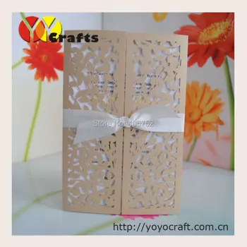 

Unique invitation cards laser cut wedding supplies, elegant luxury wedding invitations with leaves design