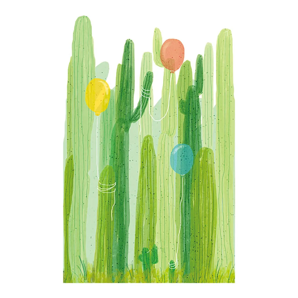 KAKUADER Inkjet Removable Cartoon Wall Stickers Home Interior 45x60cmx2pcs Green plants Wall Stickers Z30527