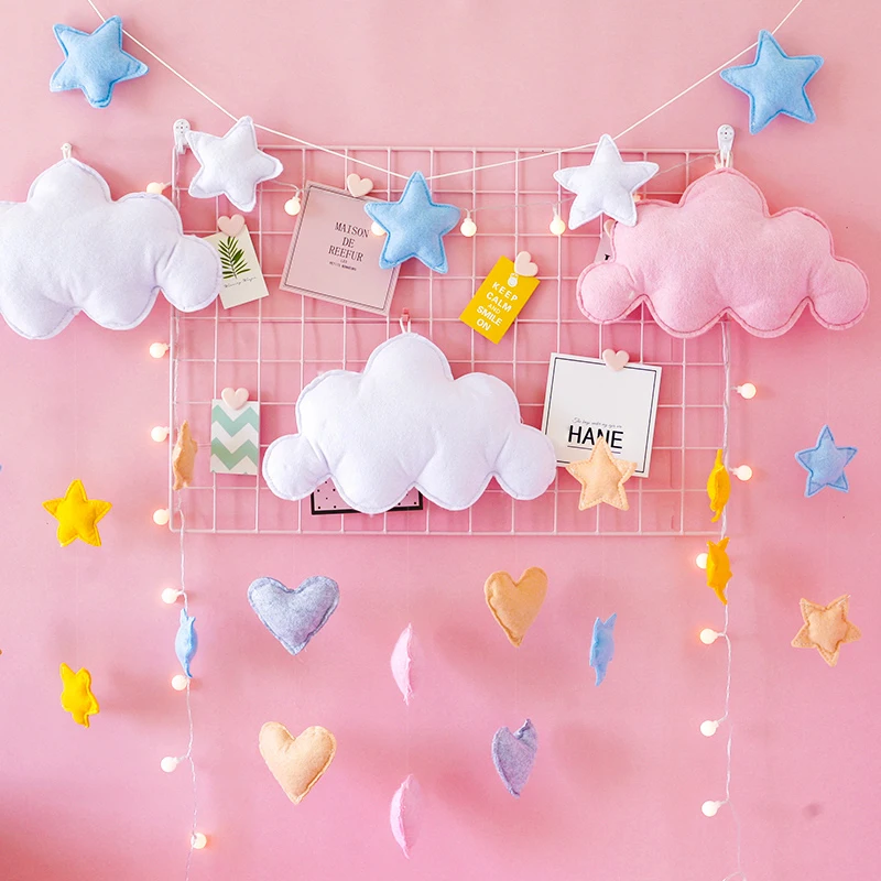 

Lovely Wool Felt Cloud Ceiling Crib Hanging Decoration Handmade Nursery Baby Room Kids Bedroom Wall Decor