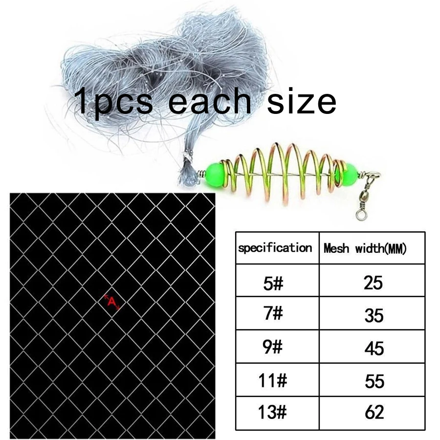 Рыболовные сети 5 шт. Прочные медные Пружинные рыболовные сети с ночные светящиеся бусины шарикоподшипник твердое кольцо рыболовный разъем инструмент - Цвет: 1pcs each size