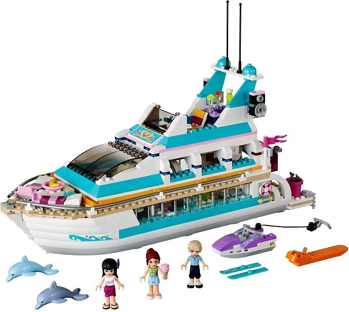 

2016 new bela Girls Friends Set Series Dolphin yacht Building Bricks Blocks Minifigure Toy Compatible With L41015