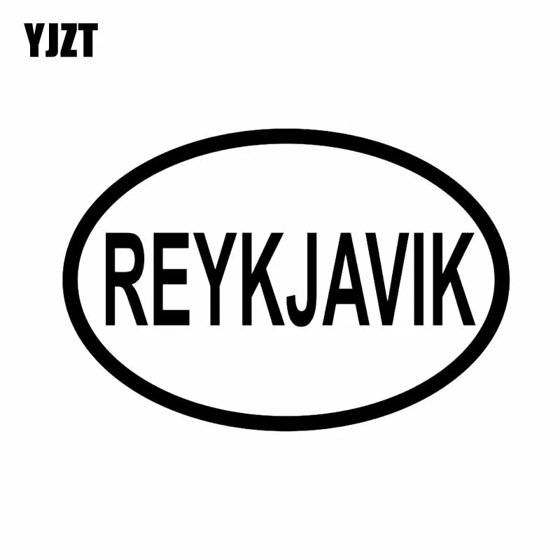 YJZT 13.3CM*9CM REYKJAVIK CITY COUNTRY CODE OVAL VINYL DECAL CAR STICKER Black Silver C10-01320 | Автомобили и мотоциклы