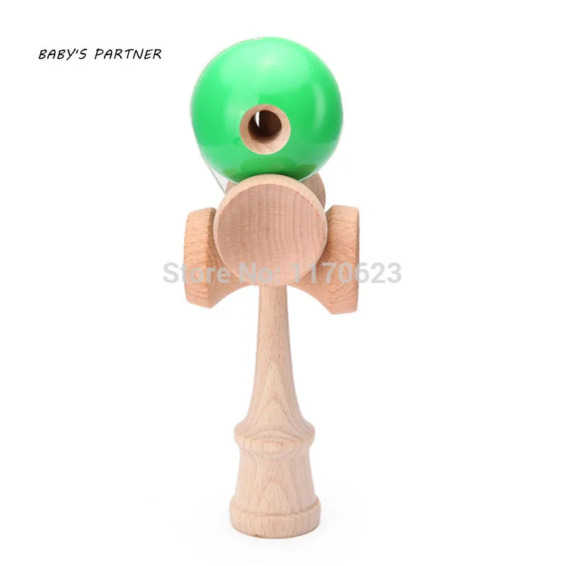 5 отверстий и 5 чашек деревянный Профессиональный Kendama Традиционная игрушка мяч игра PU крашеный пляжный мячик для жонглирования подарок для детей - Цвет: Зеленый