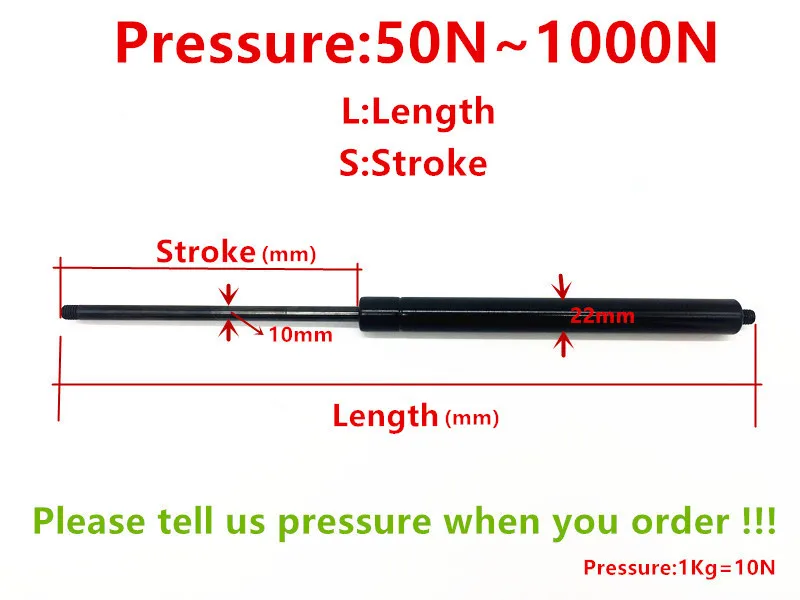 Пневматическая Пружина гидравлическая опорная штанга автоматический отскок цилиндра азотная газовая пружина давление воздуха 5 кг до 100 кг опционально