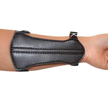

GUGULUZA Practice Archery Arm Guard Artificial Leather 2 Strap Arm Guard Protector Gear Hunting Archery Protective Equip