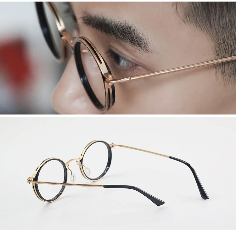 Титановая ацетатная оправа для очков для мужчин близорукость Оптический Рецепт на очки для зрения для женщин квадратные очки круглые