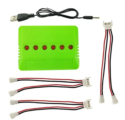 

6 In 1 USB Balance Charger for 3.7V (1S) Lipo Battery of UdiR/C UDI U919A U945A U845A RC Quadcopter Drone With Convert Cable