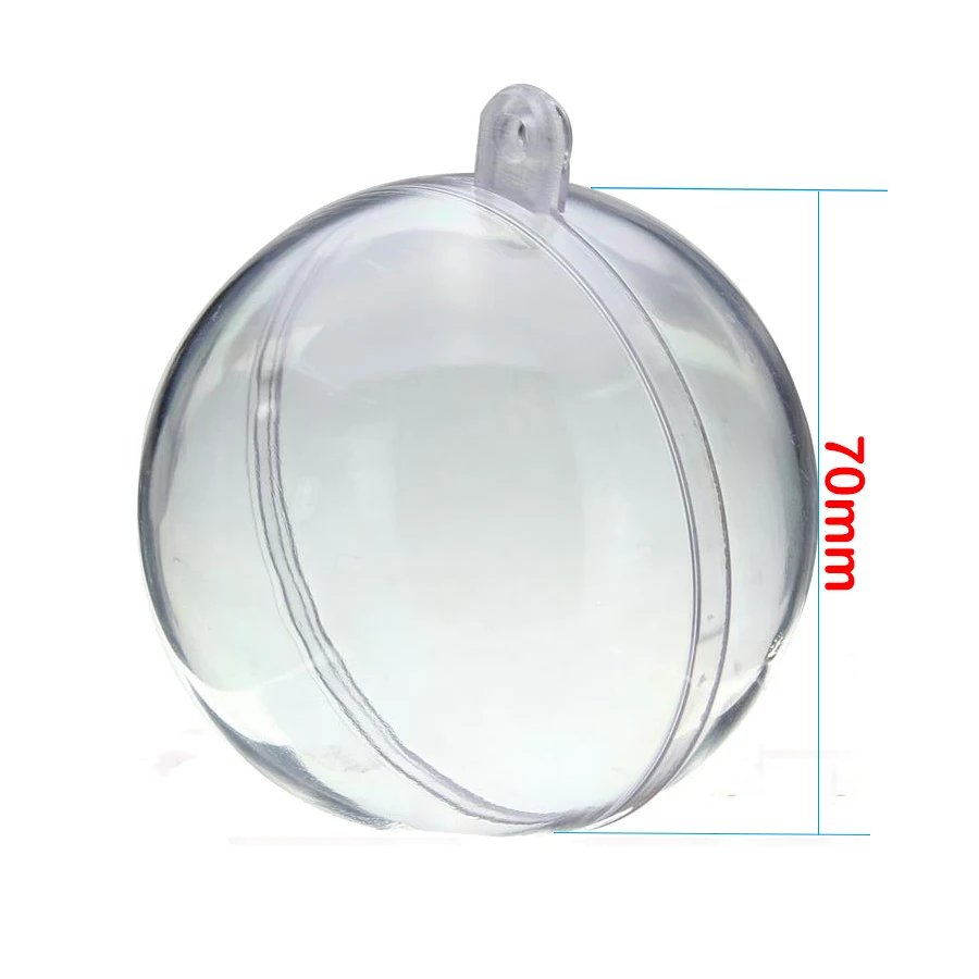 Free shipping 10pcs 7cm Can Open Plastic Christmas Clear Bauble Romantic Design Decorations Ball Transparent Ornament | Инструменты