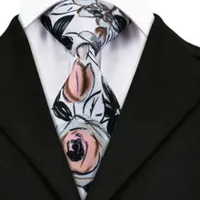 Бренд Hi-Tie, шелковые галстуки с принтом Gravatas, мужские галстуки, галстуки на шею, черные, красные, белые галстуки с цветочным принтом для мужчин, Свадебный деловой костюм, A-1259