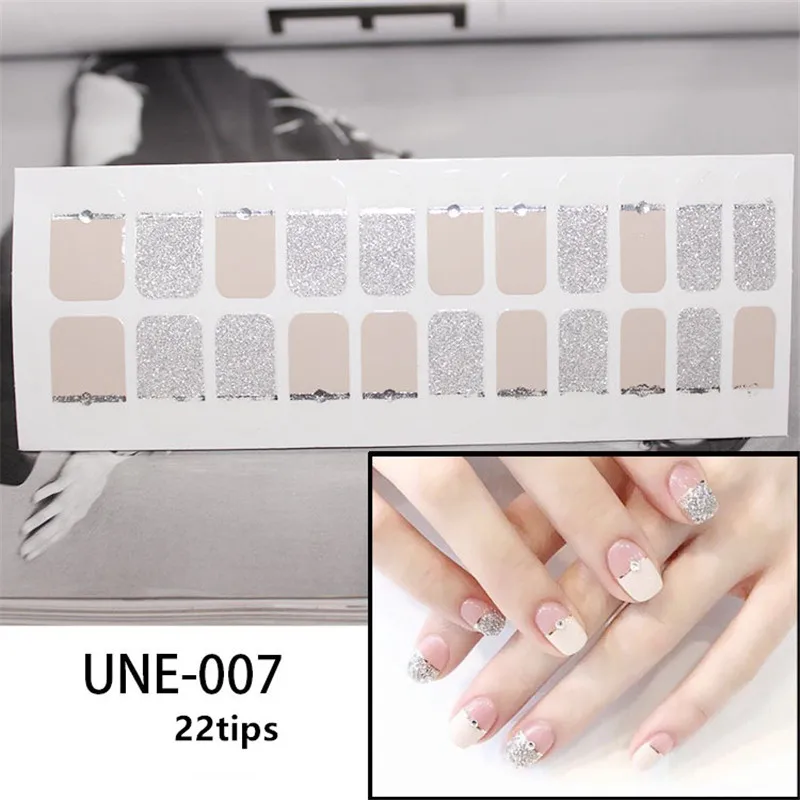 

Lamemoria 1 Sheet DIY 3D Nail Sticker Classic French Nail Stickers Decals Environmental Glitter Nail Art Decorations Manicure