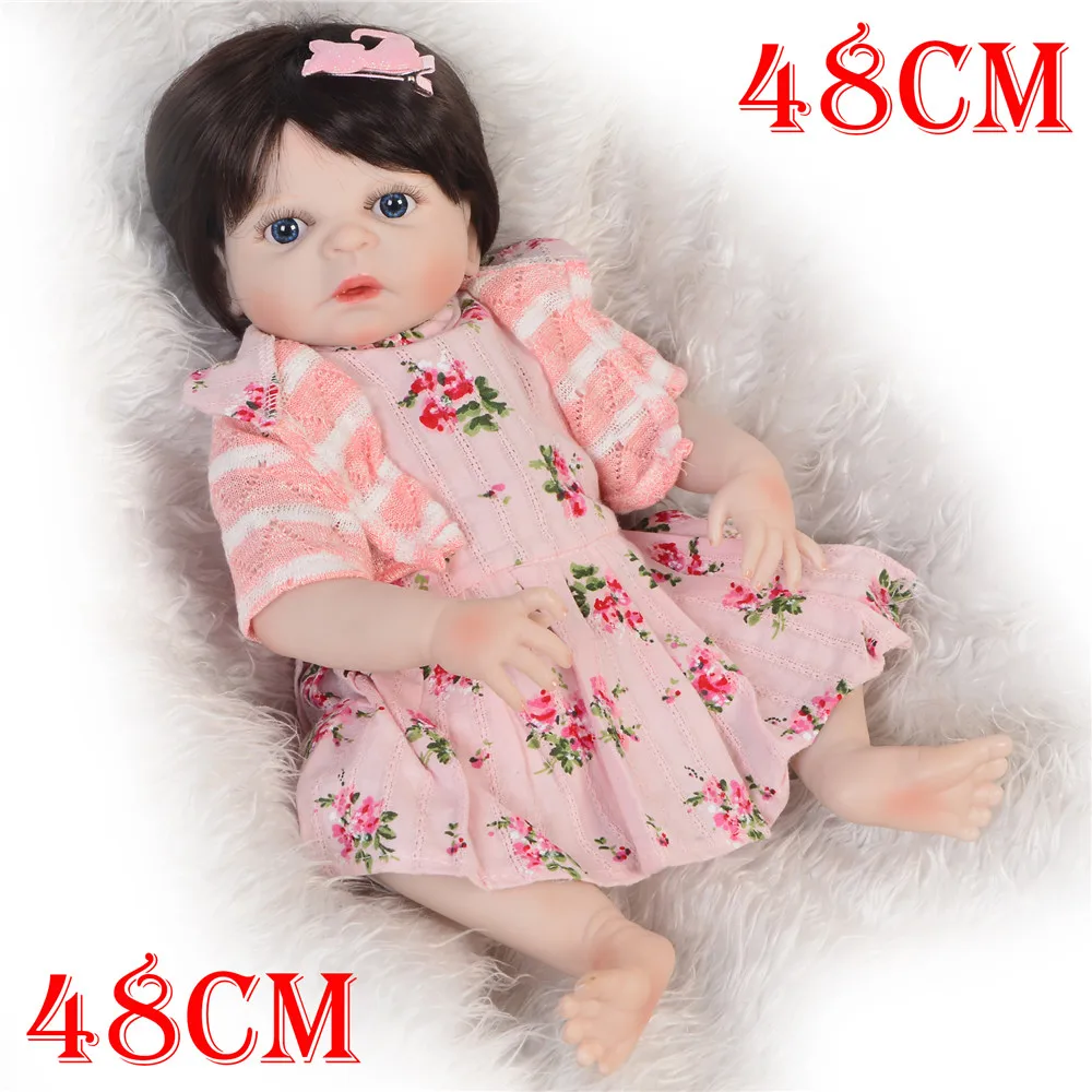 

Bonecas reborn menina 19"48cm Full body vinyl silicone reborn baby girl dolls toys for children gift bebe real reborn baby alive