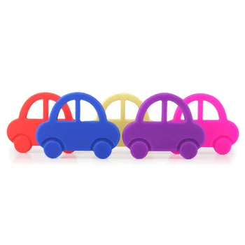 

Silicone Teething Cartoon Car Shape Baby Teethers Chewable Toys Teething Baby Necklace Pendant Pacifier for Baby Dental Care