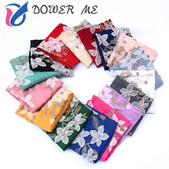 

Women Big Size Embroidered Floral Viscose Scarf Autumn Winter Warm Cotton Scarves and Wraps Lady Embroidery Hijab Shawl 90*180CM