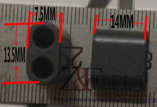 RF ферритовый сердечник двойные отверстия RF магнит RF аксессуары 2 размера: 15*8*13,5 мм Размер отверстия: 5 мм/13,5*7,5*14 мм Размер отверстия: 4 мм 10 шт - Цвет: 13.5X7.5X14mmhole4mm