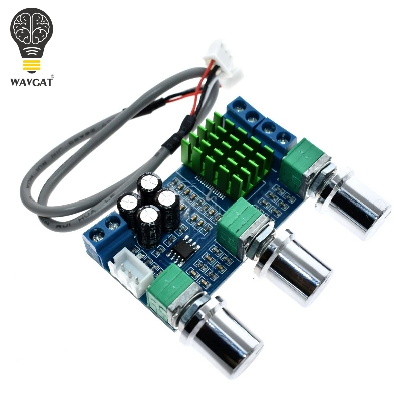 

WAVGAT DC 12V 24V 80W x 2 Dual channel Digital Audio TPA3116 D2 Treble Bass Regulating Preset Pre amplifier Board Amplificador