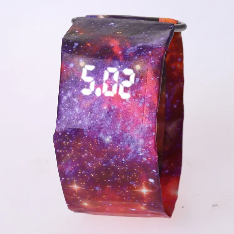 Креативные бумажные Часы светодиодный водонепроницаемые часы Tyvek бумага ремешок цифровые часы спортивные часы Relogio Feminino женские часы мужские Студенческие - Цвет: 5