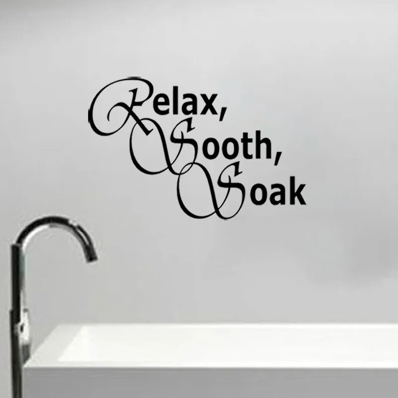 Relax Sooth Soak Looked At Comfortable Words Vinyl Stickers Glass 