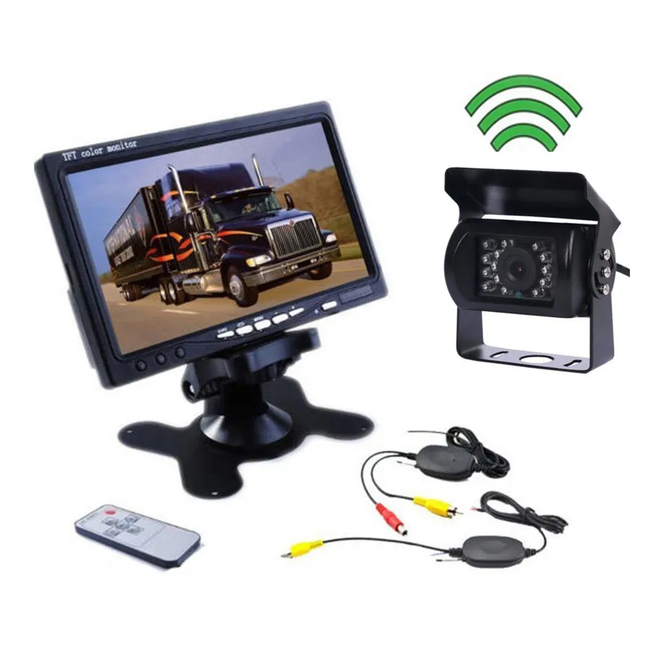 

Universal Multi-function Waterproof 12V Car IR Rear View Wireless Backup Camera Kit + 7