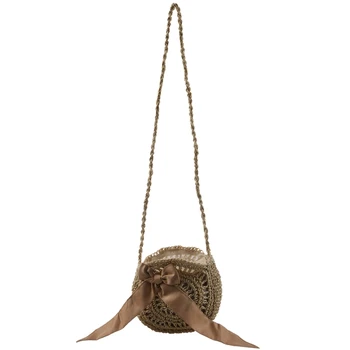 

Women Beach Bag Round Straw Crochet Shoulder Summer Bag Purse