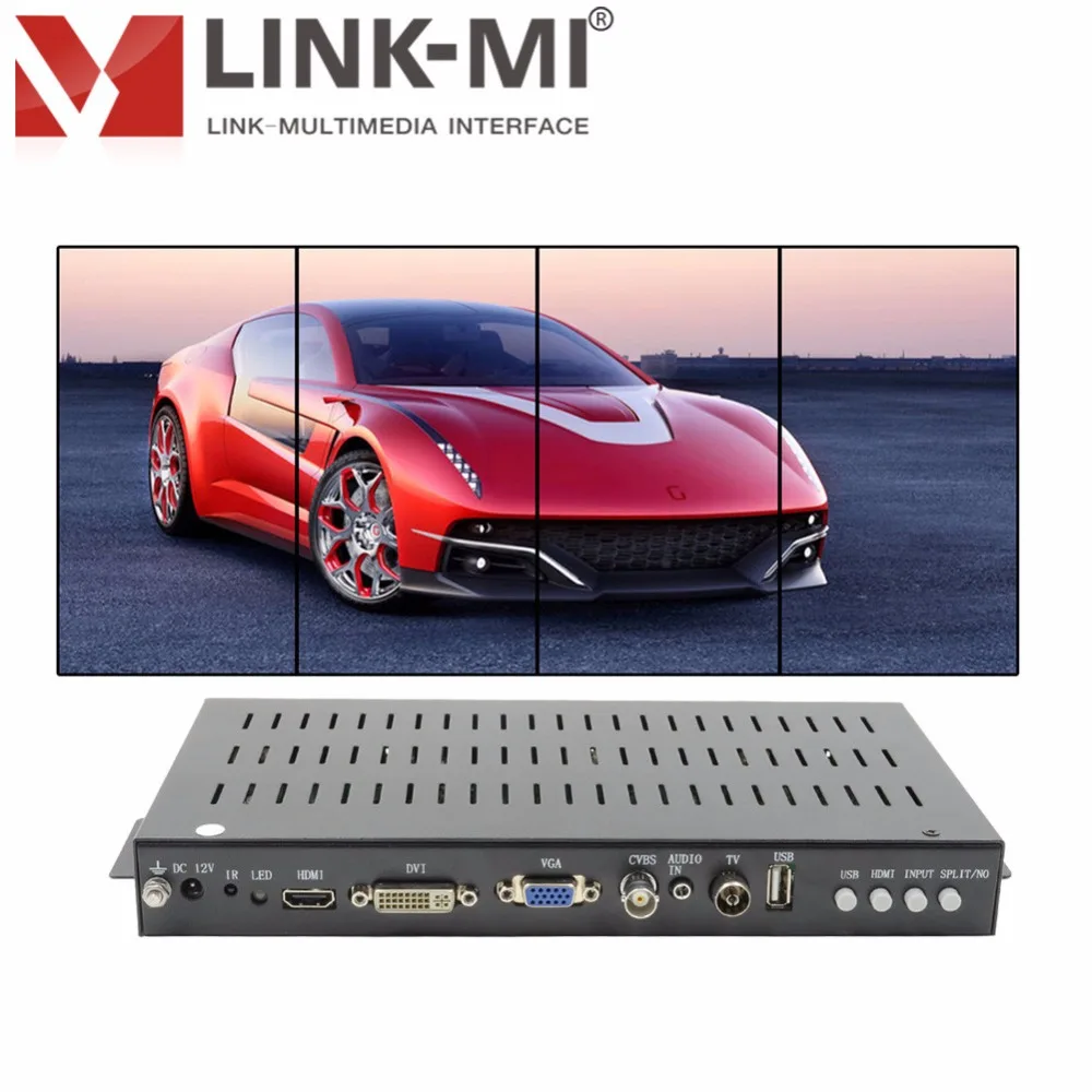 LINK-MI TV04V видео настенный контроллер HDMI процессор 2x2 90 градусов вращение вертикальный экран VGA AV USB шить четыре изображения