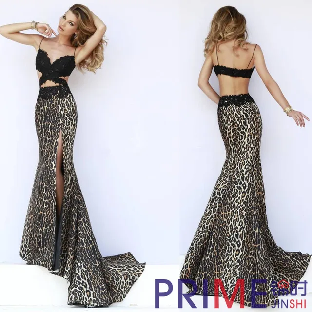Leopard Print Mermaid Prom Dresses