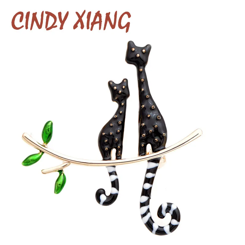 CINDY XIANG Новое поступление эмалированные броши-кошки модная брошь с животными 2 цвета доступны позолоченные милые детские аксессуары подарок