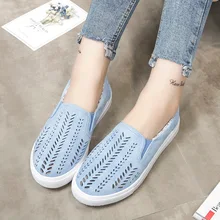 Новинка; сезон весна-осень; парусиновая обувь с перфорацией; Женские однотонные Повседневные Удобные кроссовки на плоской подошве с круглым носком; цвет розовый, синий; лоферы