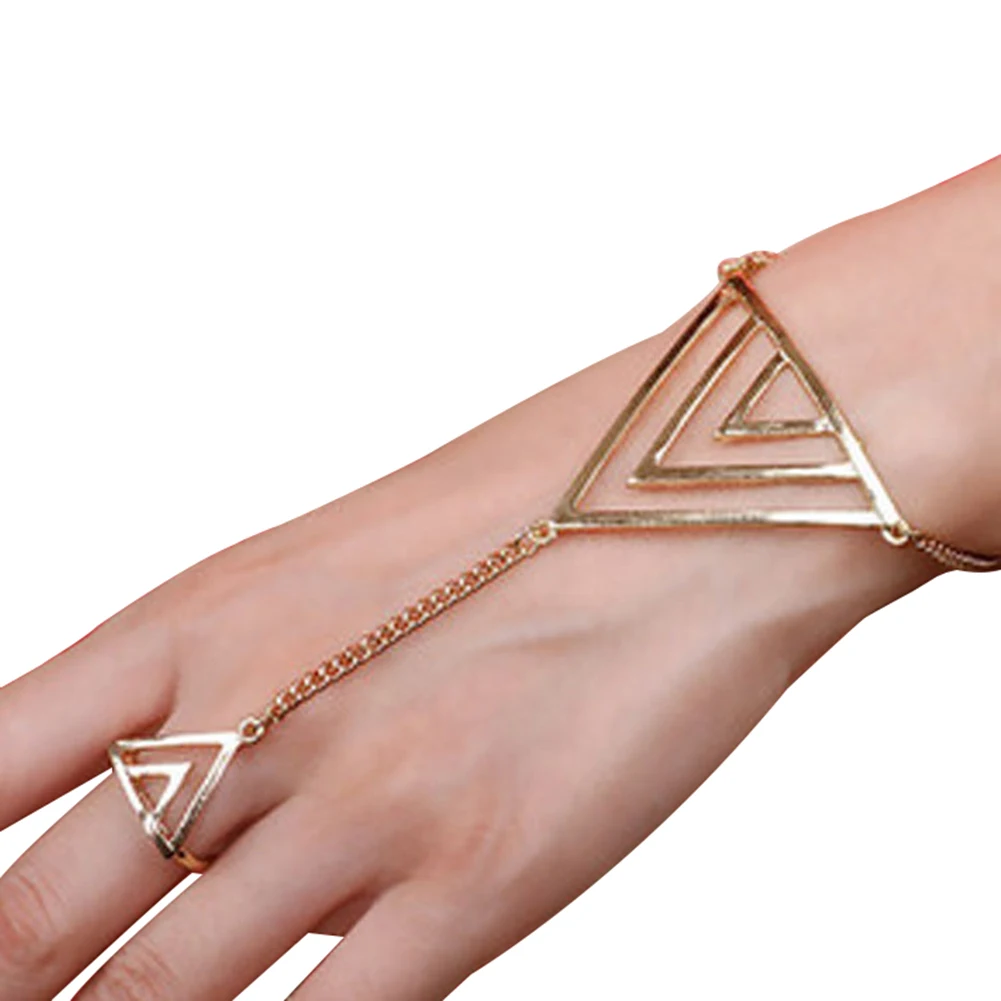 

Bluelans Women Fashion Triangle Charm Slave Chain Harness Bracelet Punk Jewelry