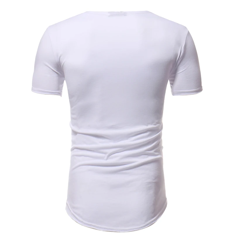 رجل قصير كم t-shirt لياقة العضلات ماركة القمم تيز جديد زيبر الديكور الرجال لون نقي تي شيرت عارضة الكبس قميص
