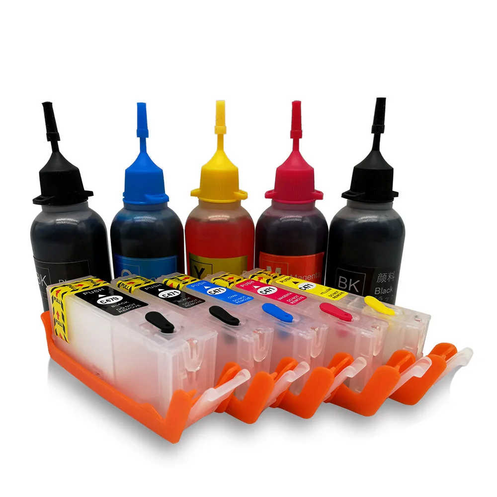 

5 Colors PGI-470 CLI-471 Ink Refill Kit For Canon PIXMA MG5740 MG6840 TS5040 TS6040 printer With ARC Chips