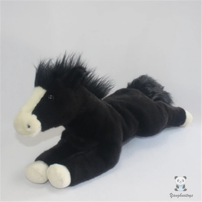 

Simulation Black Horse Large Dolls Stuffed Animal Toy Child Educational Toys Birthday Gifts Lying Horses Pillow