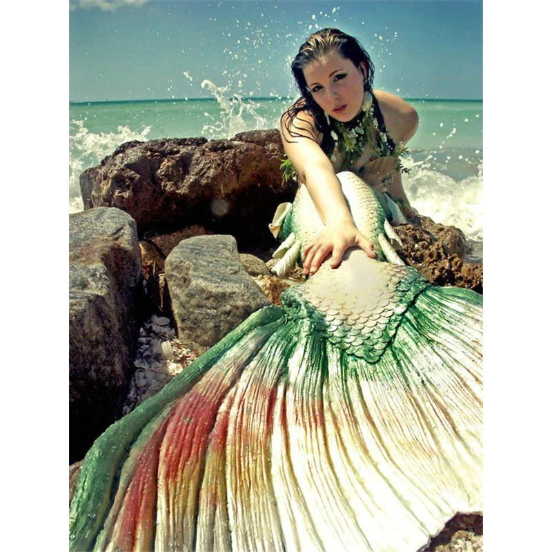 2016 Русалка алмазная живопись персонажи 5D Вышивка Полный горный хрусталь крестом