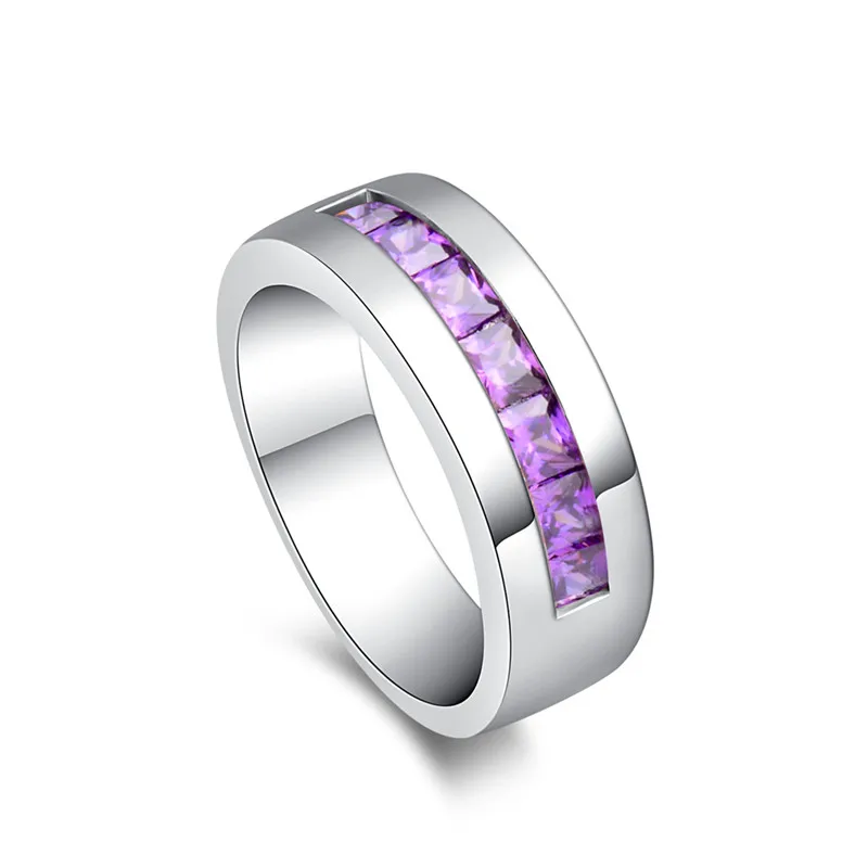 

QCOOLJLY Mujer Anillos 4 Colors Elegant CZ Zircon crystal jewelry finger wedding Promise Rings for women Bijoux Anels Size 7-8-9