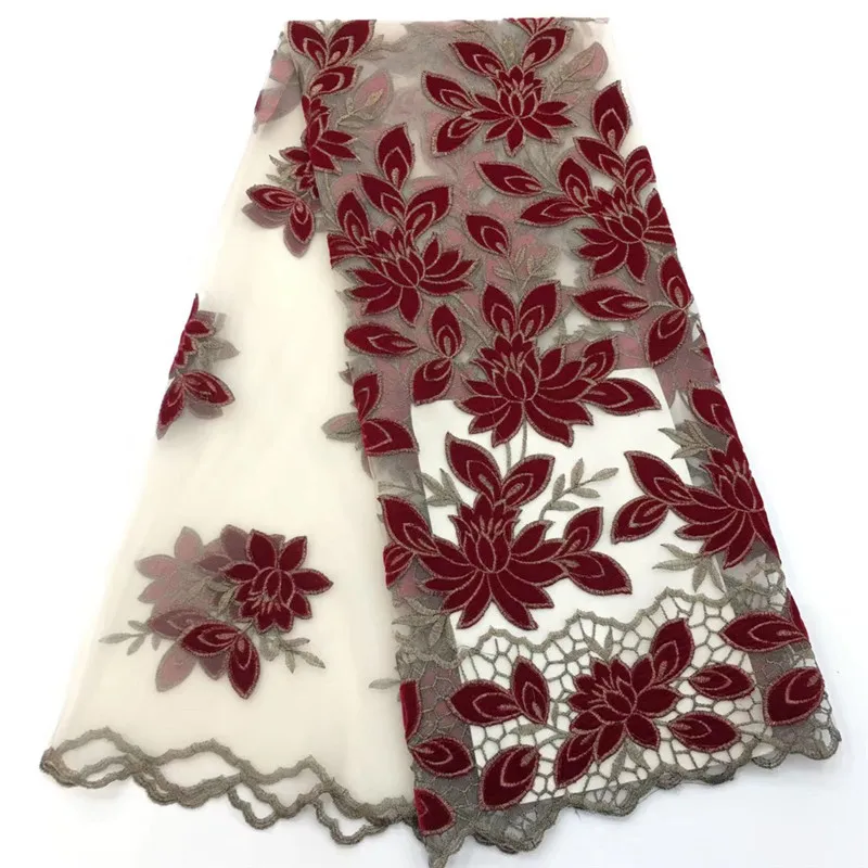 

2019 Hot Selling African Lace Fabric Hot Selling Nigerian Laces Fabrics Latest Design French Mesh Lace Fabric For WomenHX1531-2