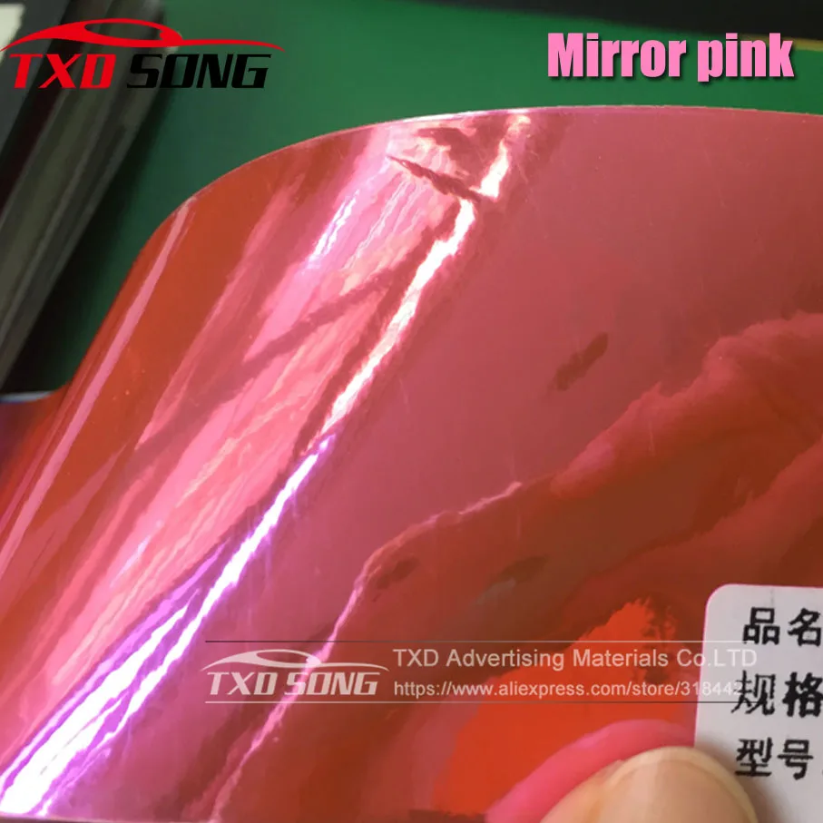 

50CM*1M/2M/3M/4M/5M Roll Car styling High stretchable Mirror pink Chrome Mirror Vinyl Wrap Sheet Roll Film Car Sticker