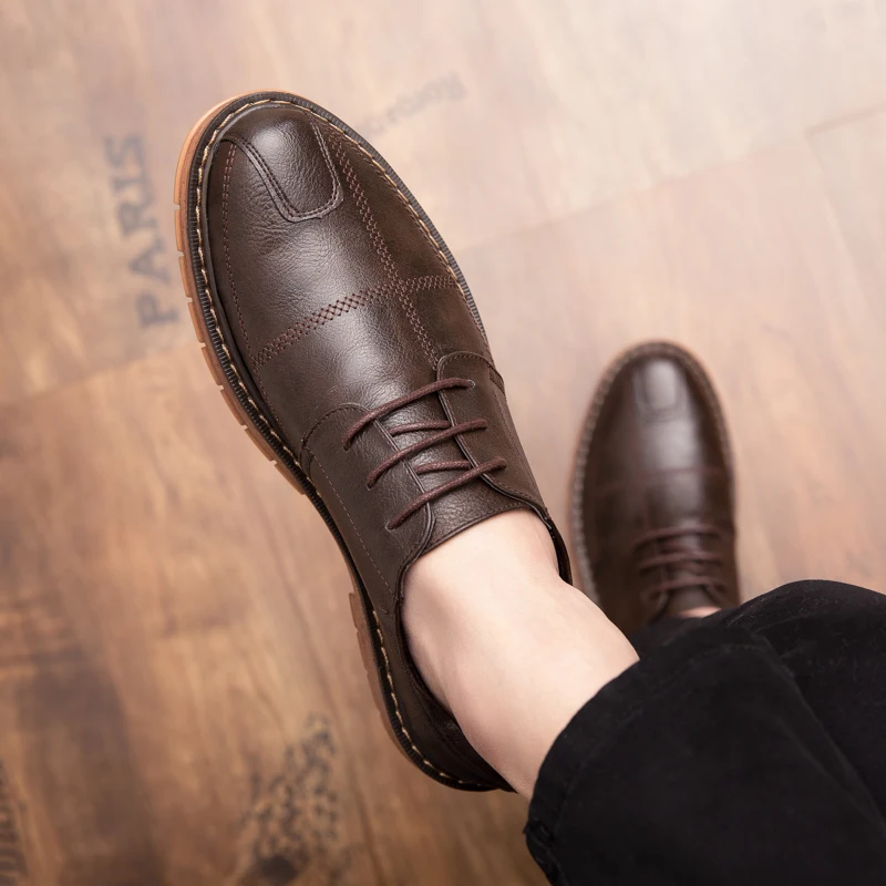 Роскошные мужские кожаные туфли в стиле ретро; черные винтажные Туфли-оксфорды в деловом стиле; Высококачественная брендовая мужская обувь на плоской подошве; большие размеры 38-47