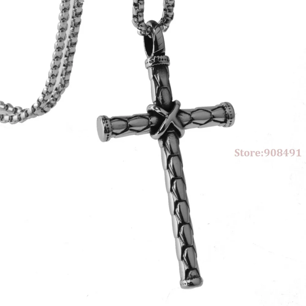 

Brand New Mens Boys Religious Silver/Gold Stainless Steel Cross Pendant Necklace including