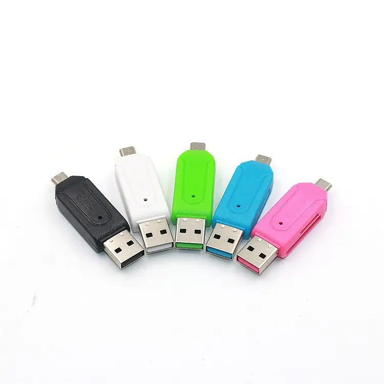 Micro USB и USB 2 в 1 OTG картридер высокоскоростной USB2.0 Универсальный OTG TF/SD для Android телефон компьютер удлинитель-переходник