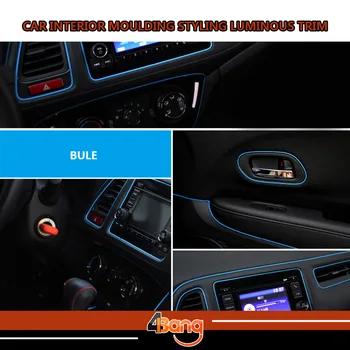 

Newest Luminous Car-Styling 15M Car Interior Grille Vent Rim Moulding Decoration Styling Trim DIY Strip Fluorescent Blue Line