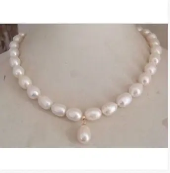 

gorgeous 11-12mm south sea white baroque pearl necklace18inch925silver
