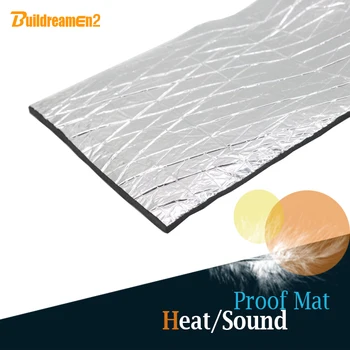 

Buildreamen2 10CM X 100CM Car Door Hood Roof Heat Sound Insulation Deadening Aluminum Foil Mat Cotton Waterproof Self-Adhesive