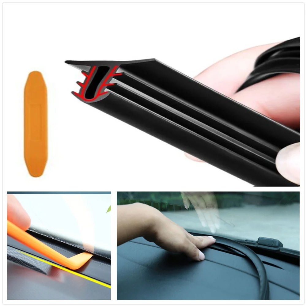 U Type 1.6M Car Dashboard Edges Strip Windshield Gap Sealing Rubber Strips for Audi I Ah A8 A3 A4 A6 A5 Q7 R 3-Door | Автомобили и