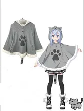 Neko Atsume Cat Backyard Cosplay Cloak Cute Japanese Cartoon Warm Costume Hoodies With Tail Kawaii Daily Fleece Coat neko atsume cat new cosplay daily hoodie girl lovely sweater winter cloak hoodie warm coat costume
