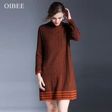 Oibee новый поворот Для женщин длинные Платья-свитеры 2017 г. Зимние пикантные Тонкий Bodycon Платья для женщин эластичные узкие Разделение платье краткое вязаное платье ve